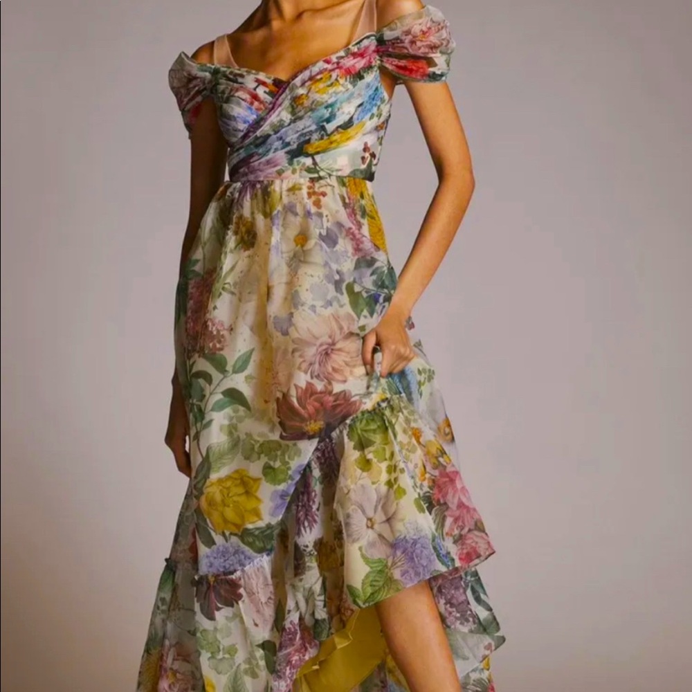 Anthropologie / Geisha Designs Watercolor Floral Dress - Size 8